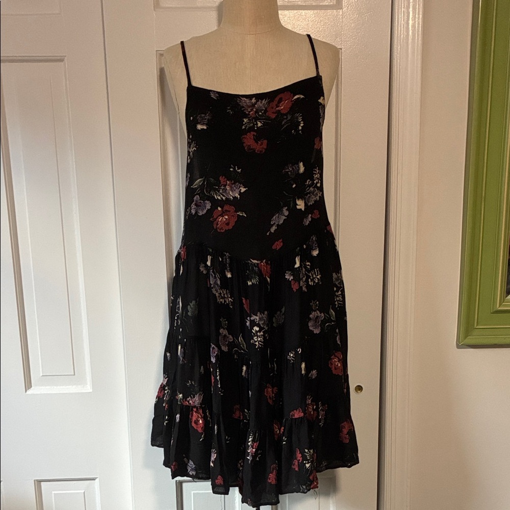 Free People Floral Black Slip Dress